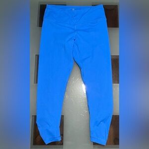 Yogalicious Blue Gathered Ankle Cropped Leggings Size Small